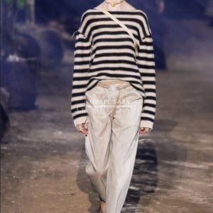 CD fashionshow silk stripes pant sz S